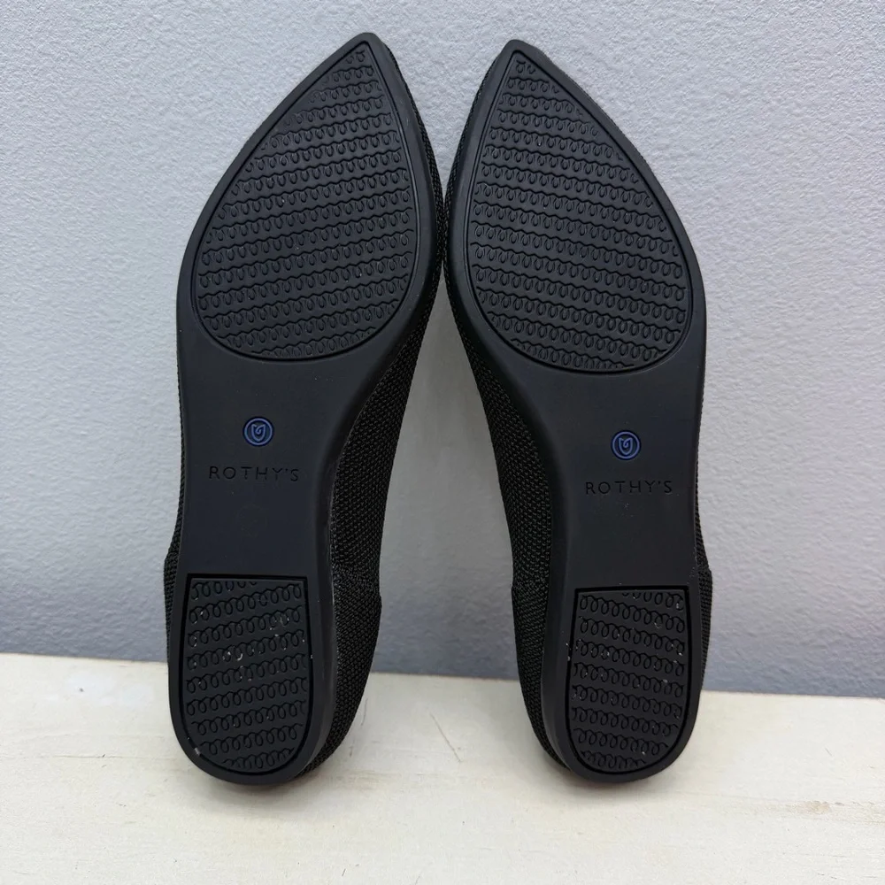 Rothy’s Black Pointed Toe Flats Size 7.5